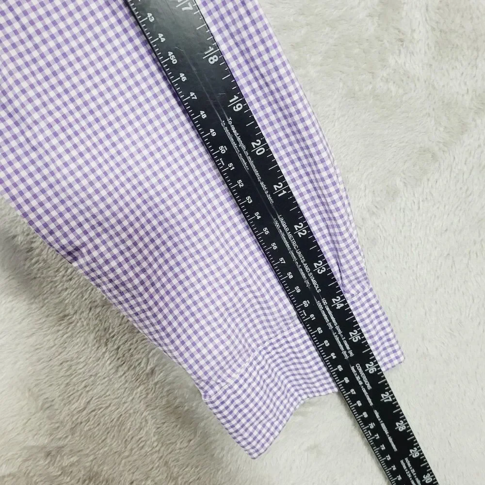 Ralph Lauren Shirt Mens 2XL Purple Check Long Sleeve Button Down Cotton Logo
